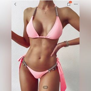 Pink sparkle bikini